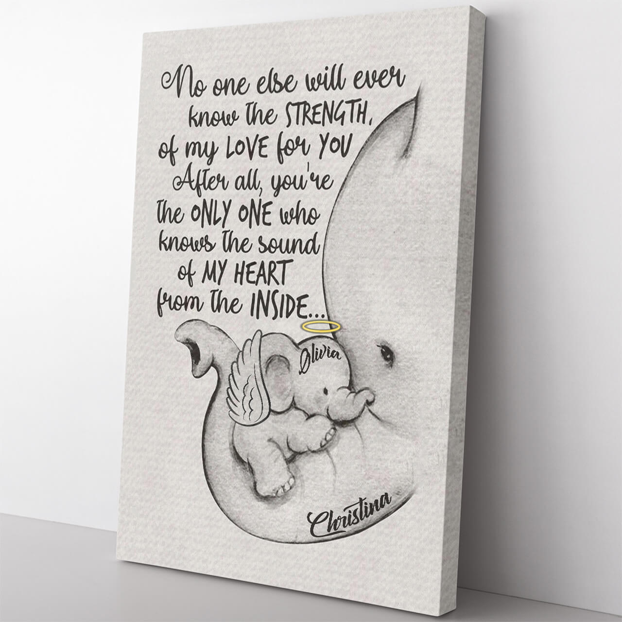 No One Else With Ever Know The Strength of My Love Baby Loss Canvas, Miscarriage gifts for Mom