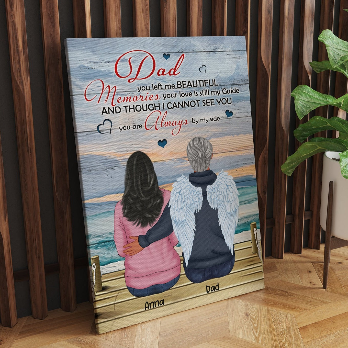 Personalized Memorial Gift Canvas For Dad, You Left Me Beautiful Memories  Dad In Heaven, Sympathy Gift For Loss Of Dad - in Sympathy Gifts