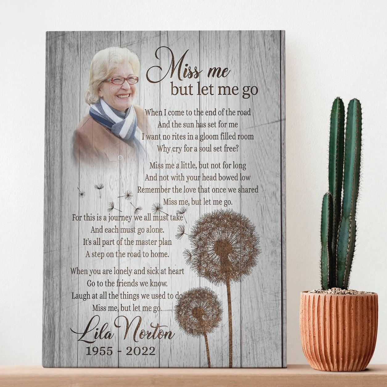 Miss Me But Let Me Go Funeral Poem Lost Loved One Poem Personalized In Memory Of Canvas