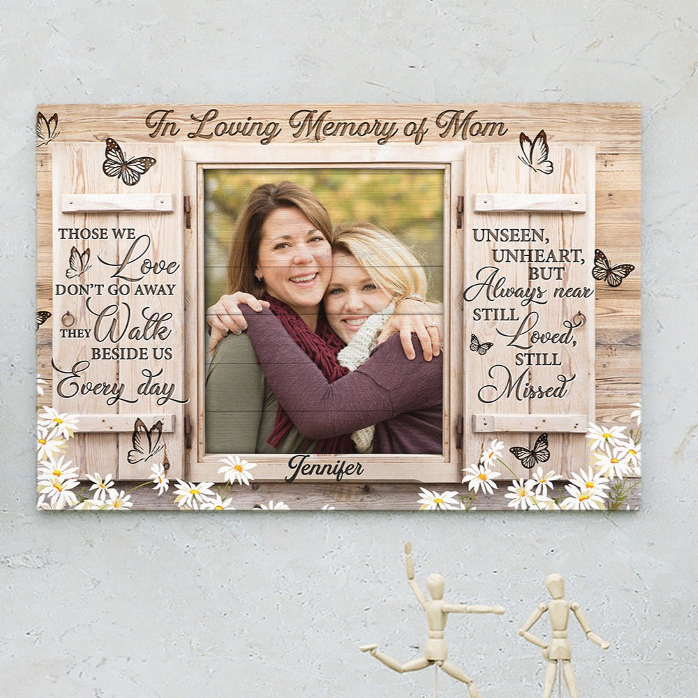 Personalized Memorial Canvas For Mom, Sympathy Gifts For Loss Of