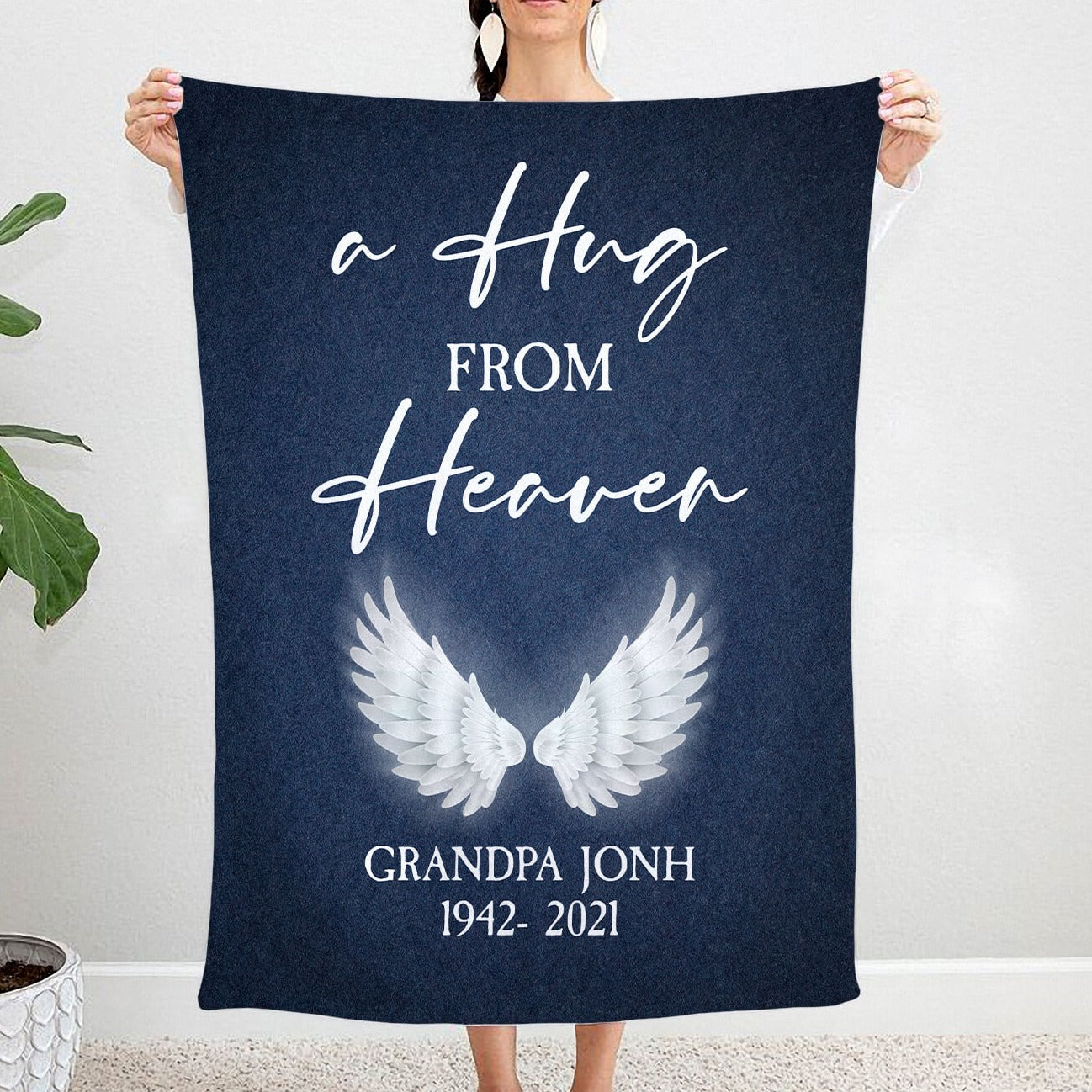 Personalized Throw Blanket Memorial, Mom Memorial, Memorial Gift, Hug From  Heaven, Sympathy Gift, Hug From Me to You, Photo Blanket 